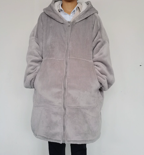 Amazon Thick Cozy Blanket with Hooded Robe for Comfort